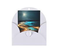 JxWCher Greetings Card Themed Holiday Card View under the moon Blank Note Birthday card with Envelopes - Friendship/Holidays/Weddings(2PC)