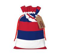 JxWCher Hawaii Flag Print Christmas Gift Bag Gift Pouches with Drawstring, Rustic Holiday Party Favor Bags Medium