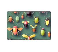 JxWCher Insect Atlas Print Area Rug 60x39in, Soft Memory Foam, Floor Mat for Living Room, Bedroom, Office, Anti-Slip Backing