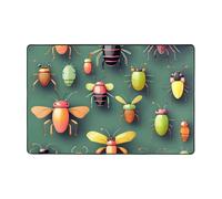 JxWCher Insect Atlas Print Non-Slip Rug, Soft Memory Foam Area Mat for Bedroom, Living Room, Absorption Floor Mat, 36"x24"