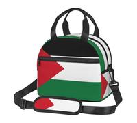 JxWCher Insulated Lunch Bag for Women Men, Palestine flag Print Lunch Box Cooler Bag with Strap for Work Picnic