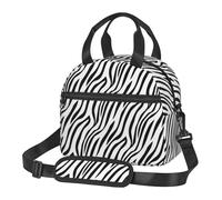 JxWCher Insulated Lunch Bag for Women Men, Zebra Stripes Print Lunch Box Cooler Bag with Strap for Work Picnic