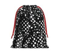 JxWCher Large Drawstring Gift Bag, Black and white corrugated dots Winter Santa Gift Cloth Wrap, Holiday Gifts, Candy, Toys, for Christmas, Weddings, Party