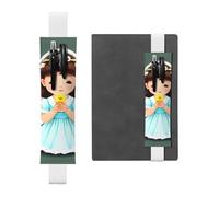 JxWCher Leather Pen Holder Bookmark for Notebook Deco,Cute little angel Print Book Mark Elastic Pen Pouch Organizer