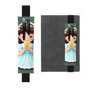 JxWCher Leather Pen Holder Bookmark for Notebook Deco,Cute little angel Print Book Mark Elastic Pen Pouch Organizer