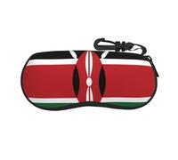 JxWCher Lightweight Sunglasses Case Soft Glasses Pouch with Clip, Flag of Kenya Print Eyewear Bag for Travel