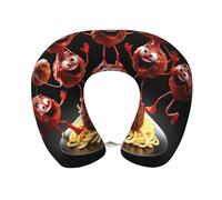 JxWCher Memory Foam Neck Pillow, Crazy Meatballs Pattern Print Travel Pillow,Soft U Shape Head Support for Airplane & Car