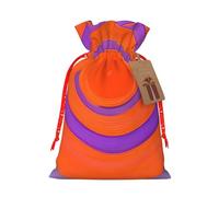 JxWCher Orange circle centre Print Christmas Gift Bag Gift Pouches with Drawstring, Rustic Holiday Party Favor Bags Medium