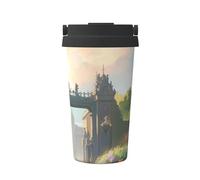 JxWCher Outside the Castle Gate Print Travel Coffee Mug 16Oz, Hot/Ice Drinking Thermal Cup, Leakproof, for Office, Car