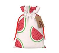 JxWCher Pink watermelon Print Christmas Gift Bag Gift Pouches with Drawstring, Rustic Holiday Party Favor Bags Small