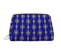 JxWCher Portable Makeup Bag, Travel Organizer with Zipper, Large Cosmetic Bag, Circles Bubble String Print Toiletry Case