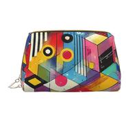 JxWCher Portable Makeup Bag, Travel Organizer with Zipper, Large Cosmetic Bag, Colorful Pop Art Painting Print Toiletry Case