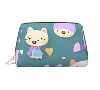 JxWCher Portable Makeup Bag, Travel Organizer with Zipper, Large Cosmetic Bag, Cute little fox Print Toiletry Case