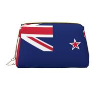 JxWCher Portable Makeup Bag, Travel Organizer with Zipper, Large Cosmetic Bag, New Zealand Flag Print Toiletry Case
