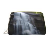 JxWCher Portable Makeup Bag, Travel Organizer with Zipper, Large Cosmetic Bag, Waterfall Views Print Toiletry Case