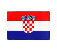 JxWCher Republic of Croatia Flag Print Area Rug 60x39in, Soft Memory Foam, Floor Mat for Living Room, Bedroom, Office, Anti-Slip Backing