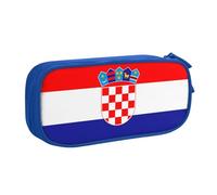 JxWCher Republic of Croatia flag Print Pencil Case Spacious Pen Pouch Zipper High Capacity Makeup Tools Office Supplies, Blue, One Size, Art Deco