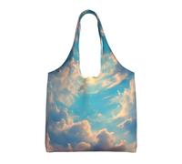 JxWCher Reusable Canvas Tote Bag, Cloudy Sky Grocery Bag Shopping Shoulder Bags for Work DIY Festival Present bag
