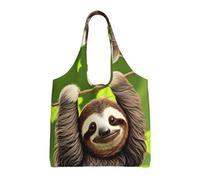 JxWCher Reusable Canvas Tote Bag, Cute Sloth Grocery Bag Shopping Shoulder Bags for Work DIY Festival Present bag
