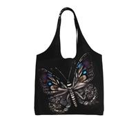 JxWCher Reusable Canvas Tote Bag, Science Butterfly Grocery Bag Shopping Shoulder Bags for Work DIY Festival Present bag