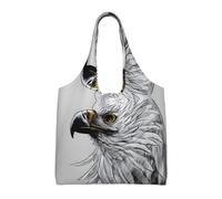JxWCher Reusable Canvas Tote Bag, Sketching an eagle Grocery Bag Shopping Shoulder Bags for Work DIY Festival Present bag