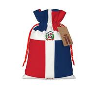 JxWCher Reusable Christmas Gift Bags, Dominican Republic Xmas Gift Wrapping,Festival Treat Pouch Bags for Holiday Parties
