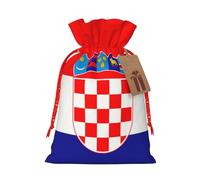JxWCher Reusable Christmas Gift Bags, Republic of Croatia flag Xmas Gift Wrapping,Festival Treat Pouch Bags for Holiday Parties