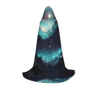 JxWCher Science Fiction Stars Print Hooded Cloak Cape, Oversize Party Apparel Soft Costume Robe for Halloween Cosplay Small