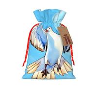 JxWCher Seagulls in flight Print Christmas Gift Bag Gift Pouches with Drawstring, Rustic Holiday Party Favor Bags Medium