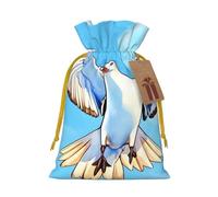 JxWCher Seagulls in flight Print Christmas Gift Bag Gift Pouches with Drawstring, Rustic Holiday Party Favor Bags Small