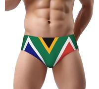 JxWCher South African flag Print Men's Underwear, Stretch Breathable Briefs, Supportive Mens Trunks for Daily Wear & Workout, Black, L