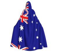 JxWCher Spooky Adult Halloween Hooded Cloak, Danish flag Print Versatile Costume Cape for Men & Women Party, Australian Flag, One Size