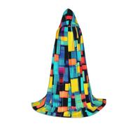 JxWCher Square geometry diagram Print Hooded Cloak Cape, Oversize Party Apparel Soft Costume Robe for Halloween Cosplay Small