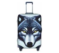 JxWCher Stretch Luggage Cover for Travel, Fierce wolf head Print Luggage Case Cover, Easy Find Suitcase Protector, White, M