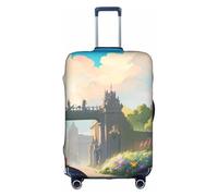 JxWCher Stretch Luggage Cover for Travel, Outside the Castle Gate Print Luggage Case Cover, Easy Find Suitcase Protector, White, L
