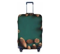 JxWCher Stretch Luggage Cover for Travel, Pine Cone Border Print Luggage Case Cover, Easy Find Suitcase Protector, White, S