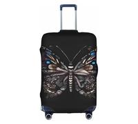 JxWCher Stretch Luggage Cover for Travel, Science Butterfly Print Luggage Case Cover, Easy Find Suitcase Protector, White, S