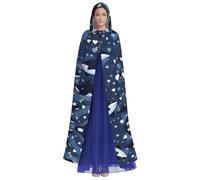 JxWCher Unisex Halloween stuff Blue Killer Whale Cloak Cape Hooded Cloak Hooded Robe for Cosplay Costumes Party