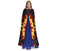 JxWCher Unisex Halloween stuff Turning the flame Cloak Cape Hooded Cloak Hooded Robe for Cosplay Costumes Party