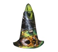 JxWCher Waterfall Views Print Hooded Cloak Cape, Oversize Party Apparel Soft Costume Robe for Halloween Cosplay Large