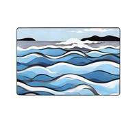 JxWCher Waves Lapping at The Rocks Print Non-Slip Rug, Soft Memory Foam Area Mat for Bedroom, Living Room, Absorption Floor Mat, 36"x24"