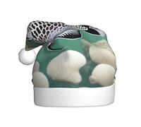 JxWCher White Tropical Fish Print Christmas Hat Santa Hat, Fun Festive for Xmas Tree Decor, Party & Costume Accessory