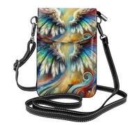 JxWCher Women's Leather Crossbody Phone Bag Wallet, Abstract Angel Wings Print Handbags Flap Purse with Card Slots