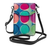 JxWCher Women's Leather Crossbody Phone Bag Wallet, African grassland animals Print Handbags Flap Purse with Card Slots, Round Color Palette, One Size, All-over Print