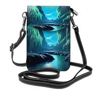 JxWCher Women's Leather Crossbody Phone Bag Wallet, Beautiful Orchids Print Handbags Flap Purse with Card Slots, Water Moon Cave, One Size, All-over Print