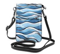 JxWCher Women's Leather Crossbody Phone Bag Wallet, Caribbean Scenery Print Handbags Flap Purse with Card Slots, Waves Lapping at the Rocks, One Size, All-over Print