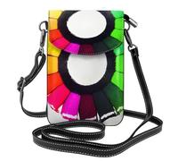 JxWCher Women's Leather Crossbody Phone Bag Wallet, Colored crayon circles Print Handbags Flap Purse with Card Slots