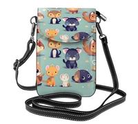 JxWCher Women's Leather Crossbody Phone Bag Wallet, flowers and plants Print Handbags Flap Purse with Card Slots, Cute Little Animals, One Size, All-over Print