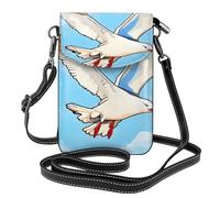 JxWCher Women's Leather Crossbody Phone Bag Wallet, Flying Seagulls Print Handbags Flap Purse with Card Slots