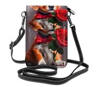 JxWCher Women's Leather Crossbody Phone Bag Wallet, Gentleman-like dog Print Handbags Flap Purse with Card Slots